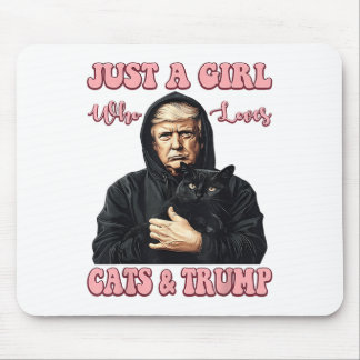 Just A Girl Who Loves Cats And Trump Funny Cat And Mouse Mat