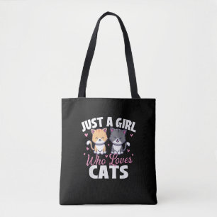Just A Girl Who Loves Cats - Cat Owner Animal Love Tote Bag