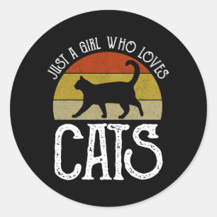 Just A Girl Who Loves Cats Classic Round Sticker