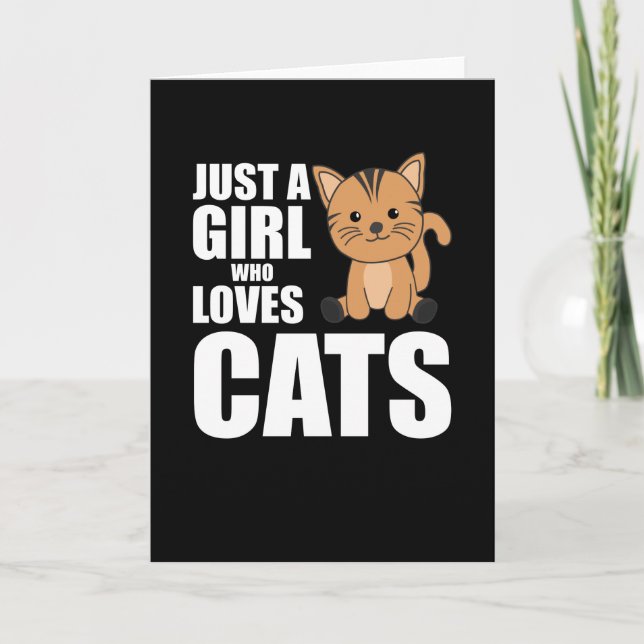 Just A Girl Who Loves Cats Cute Animals Cats Card (Front)