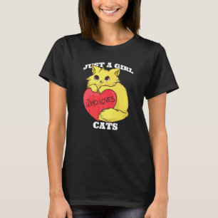 Just A Girl Who Loves Cats Cute Cat  For Women Gir T-Shirt
