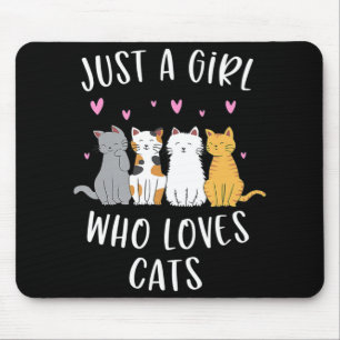Just A Girl Who Loves Cats Cute Cat Lover Mouse Mat