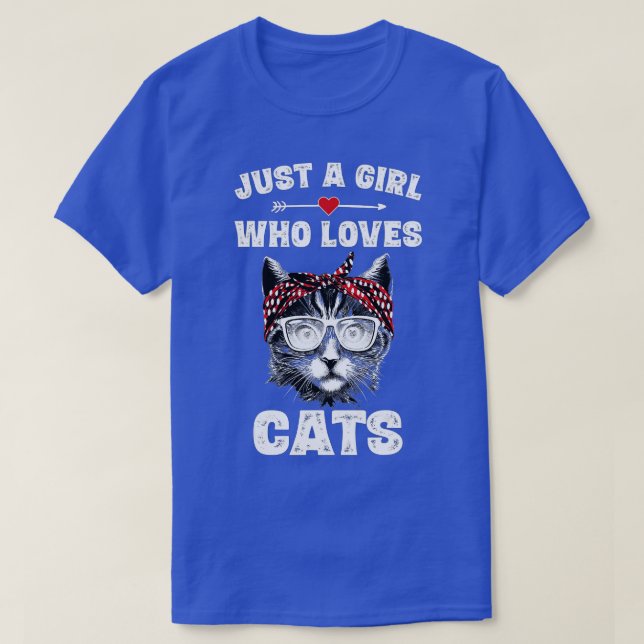 Just A Girl Who Loves Cats Cute Cat Lover Owner Gi T-Shirt (Design Front)