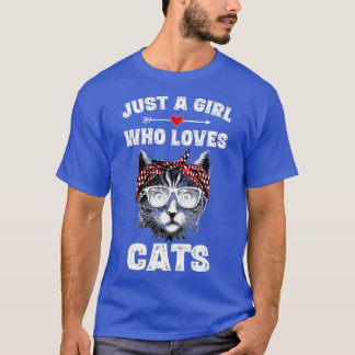 Just A Girl Who Loves Cats Cute Cat Lover Owner Gi T-Shirt