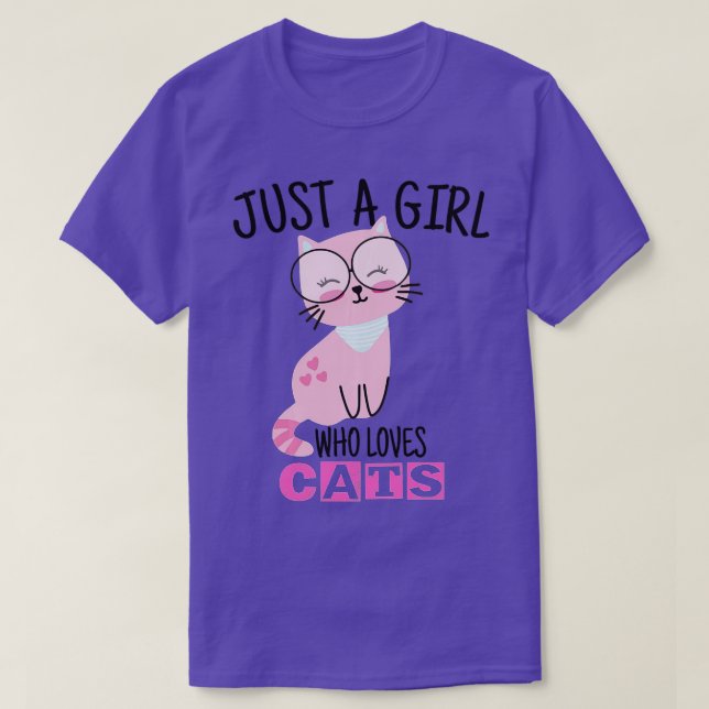 Just a Girl Who Loves Cats Cute Cat Lover Owner Wo T-Shirt (Design Front)