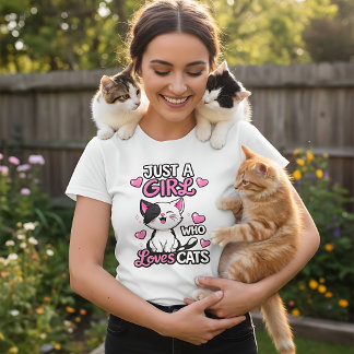 Just A Girl Who Loves Cats Cute Kitten T-Shirt