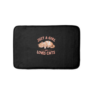 Just A Girl Who Loves Cats Cute Kitty Lover Kid To Bath Mat
