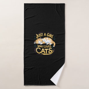 Just A Girl Who Loves Cats Cute Kitty Lover Kid To Bath Towel