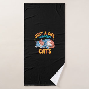 Just A Girl Who Loves Cats Cute Kitty Lover Kid To Bath Towel