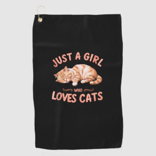 Just A Girl Who Loves Cats Cute Kitty Lover Kid To Golf Towel
