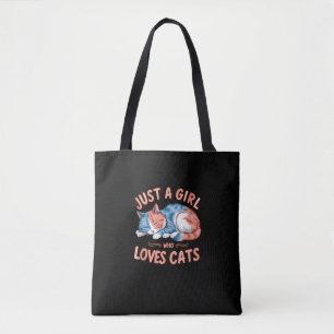 Just A Girl Who Loves Cats Cute Kitty Lover Kid To Tote Bag