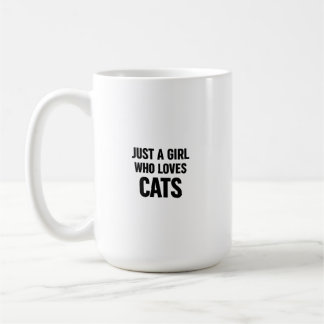 Just a Girl Who Loves Cats – Cute Minimal Cat Love Coffee Mug