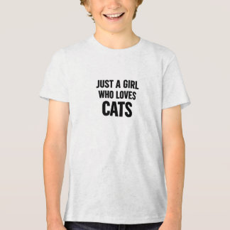 Just a Girl Who Loves Cats – Cute Minimal Cat Love Tri-Blend Shirt