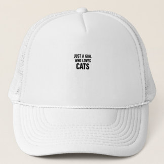 Just a Girl Who Loves Cats – Cute Minimal Cat Love Trucker Hat