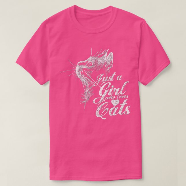 Just a girl who loves cats design for women and gi T-Shirt (Design Front)