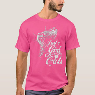 Just a girl who loves cats design for women and gi T-Shirt