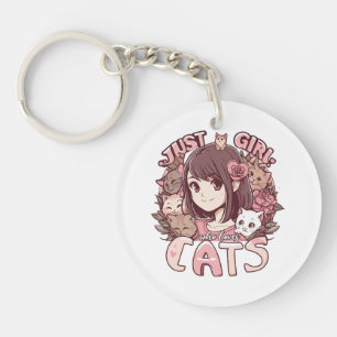 just a girl who loves cats key ring