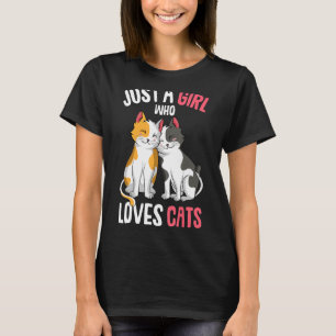 Just a Girl who loves Cats Kitty Girls Kids Cat T-Shirt