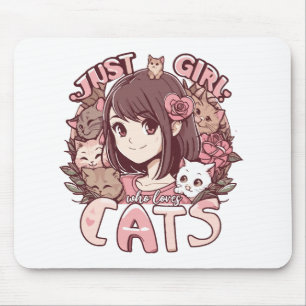 just a girl who loves cats mouse mat