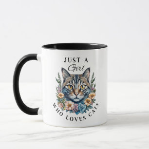 Just a Girl Who Loves Cats Personalised Mug