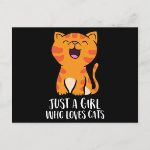 Just a Girl Who Loves Cats Pullover Holiday Postcard