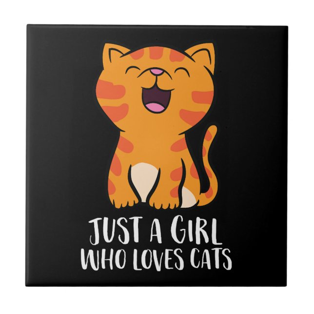 Just a Girl Who Loves Cats Pullover Tile (Front)