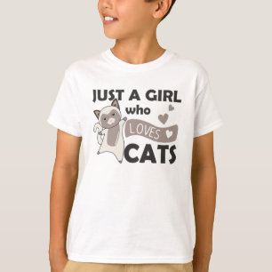 Just A Girl Who Loves Cats Sweet Cats Tigerized T-Shirt