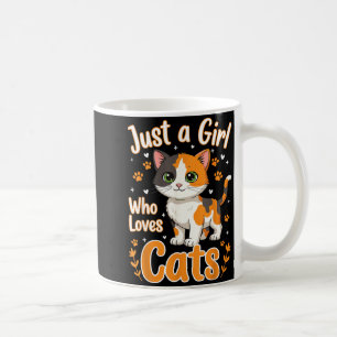 Just A Girl Who Loves Cats Valentines Day Cat Wome Coffee Mug