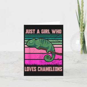 Just A Girl Who Loves Chameleons Funny Quote Lizar Card