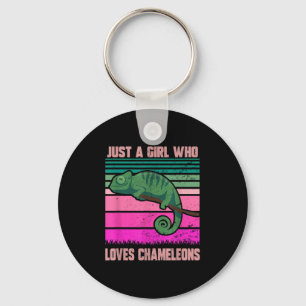 Just A Girl Who Loves Chameleons Funny Quote Lizar Key Ring