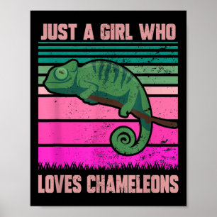 Just A Girl Who Loves Chameleons Funny Quote Lizar Poster