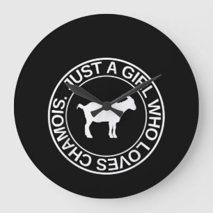 Just A Girl Who Loves Chamois Gift For Women Goat Large Clock
