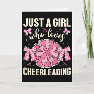 Just A Girl Who Loves Cheerleading Cow Print Cheer Card