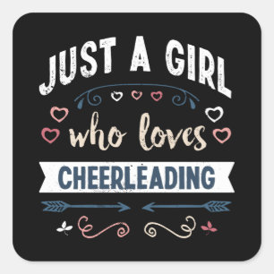 Just a Girl who loves Cheerleading Funny Gifts Square Sticker