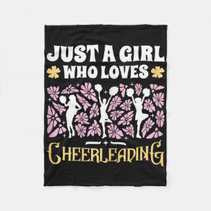 Just A Girl Who Loves Cheerleading Girls Cheerlead Fleece Blanket
