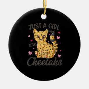 just a girl who loves cheetahs   cheetah gift ceramic tree decoration