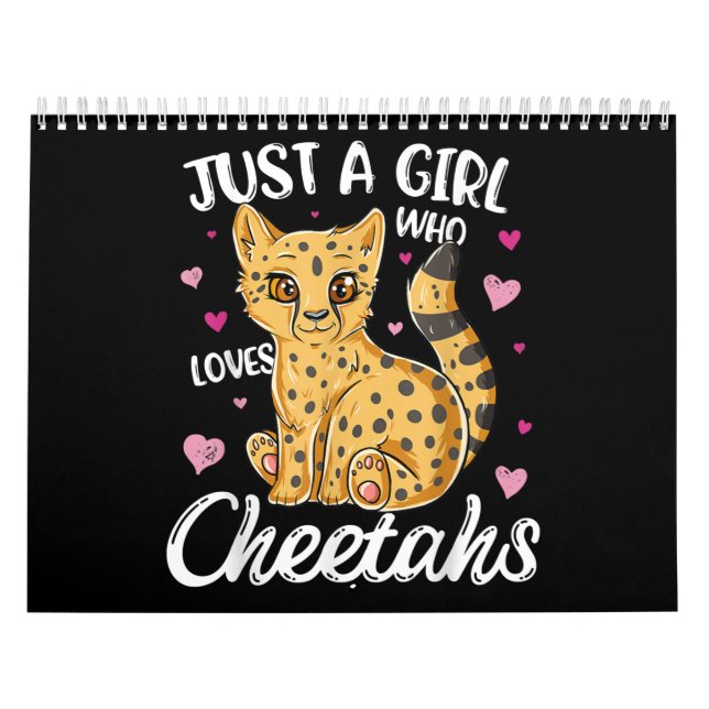 Just A Girl Who Loves Cheetahs | Heart Cheetah Calendar (Cover)