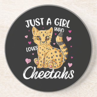 Just A Girl Who Loves Cheetahs | Heart Cheetah Coaster