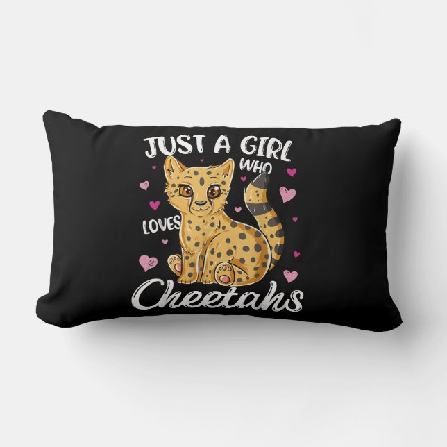 Just A Girl Who Loves Cheetahs | Heart Cheetah Lumbar Cushion (Front)
