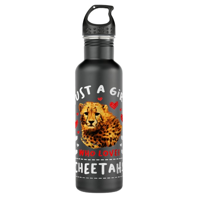 Just A Girl Who Loves Cheetahs Tiger Wildlife Chee 710 Ml Water Bottle (Front)