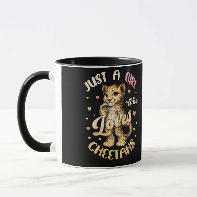 Just A Girl Who Loves Cheetahs Women Cheetah Mug (Left)