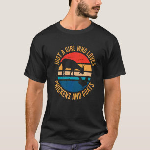 Just A Girl Who Loves Chicken And Goats Farmer Gi T-Shirt