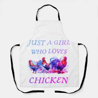 Just A girl Who Loves Chicken Apron