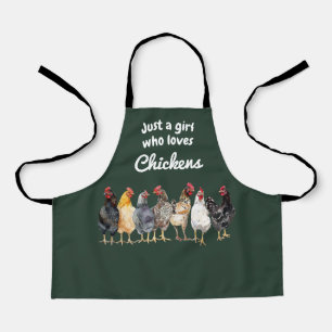Just a Girl Who Loves Chicken, Green Garden Farm Apron