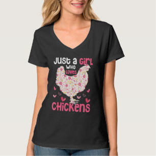 Just A Girl Who Loves Chickens And Goats Farming H T-Shirt