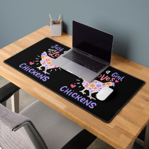 Just A Girl Who Loves Chickens Chicken Hen Love Cu Desk Mat