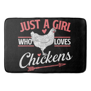 Just A Girl Who Loves Chickens - Chicken Lover Pou Bath Mat