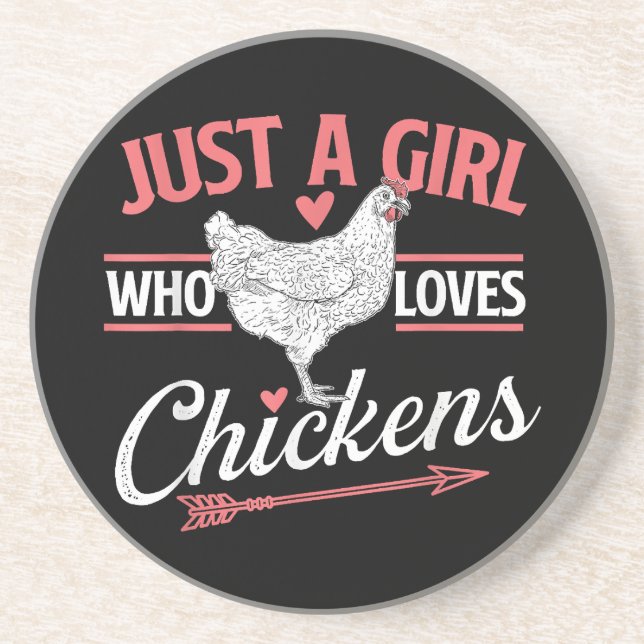 Just A Girl Who Loves Chickens - Chicken Lover Pou Coaster (Front)