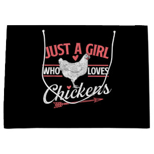 Just A Girl Who Loves Chickens - Chicken Lover Pou Large Gift Bag