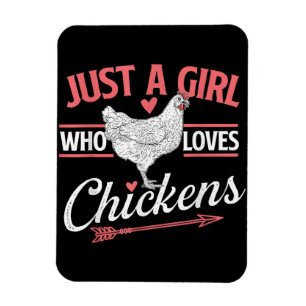 Just A Girl Who Loves Chickens - Chicken Lover Pou Magnet